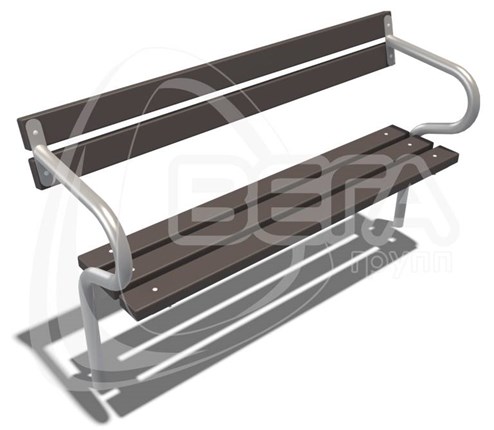 Диван парковый "Женева", длина 1,5м, цвет коричневый ДП007.00.1.С